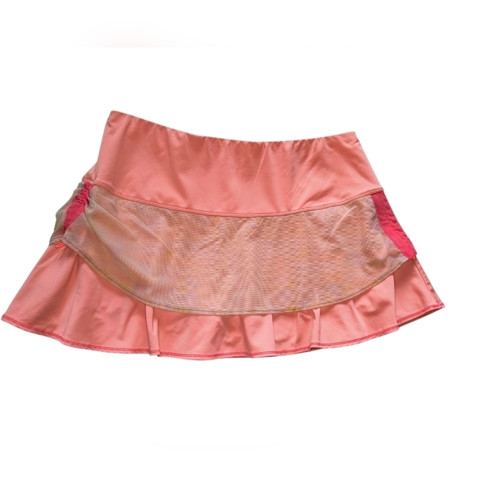 Lucky in Love Tennis Pickleball Bubble Mini Skort with Ruffled Cut Out L